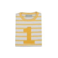 Bob & Blossom Number T-Shirts | Buttercup & White Striped