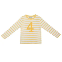 Bob & Blossom Number T-Shirts | Buttercup & White Striped
