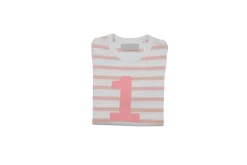 Bob & Blossom Number T-Shirts | Dusty Pink & White Striped