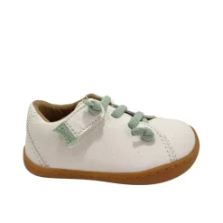 Camper Kids Shoes | Peu Elastic Laces | White & Green
