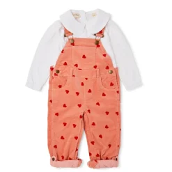 Dotty Dungarees | Corduroy Dungarees | Heart Print