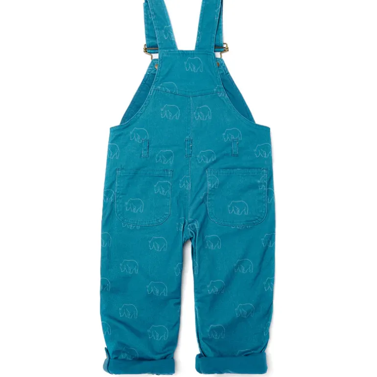Dotty Dungarees | Nordic Bear Print Dungarees | Blue