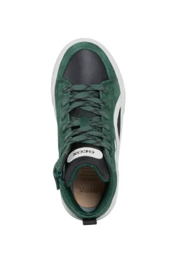 Geox Kids Trainers | Hi Top Weemble | Green & Black