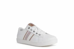 Geox Kids Trainers | Kathe | White & Light Rose
