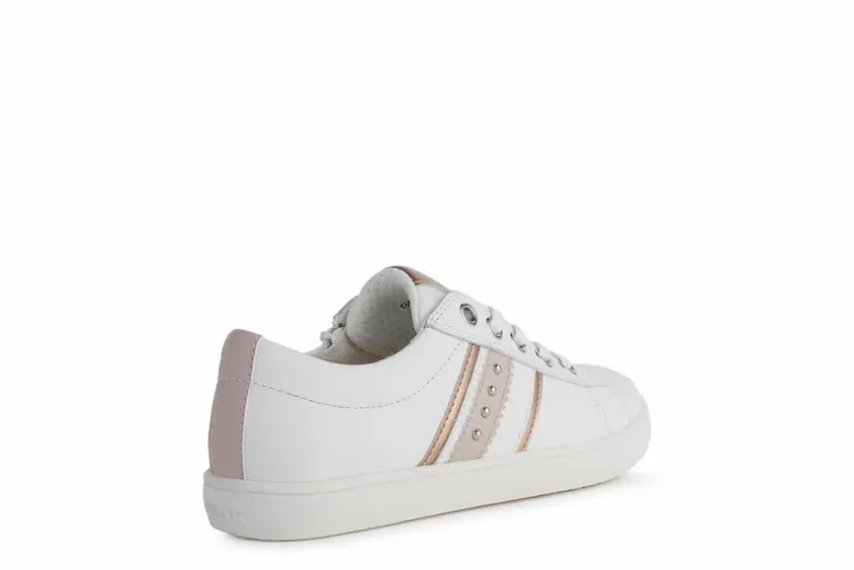 Geox Kids Trainers | Kathe | White & Light Rose