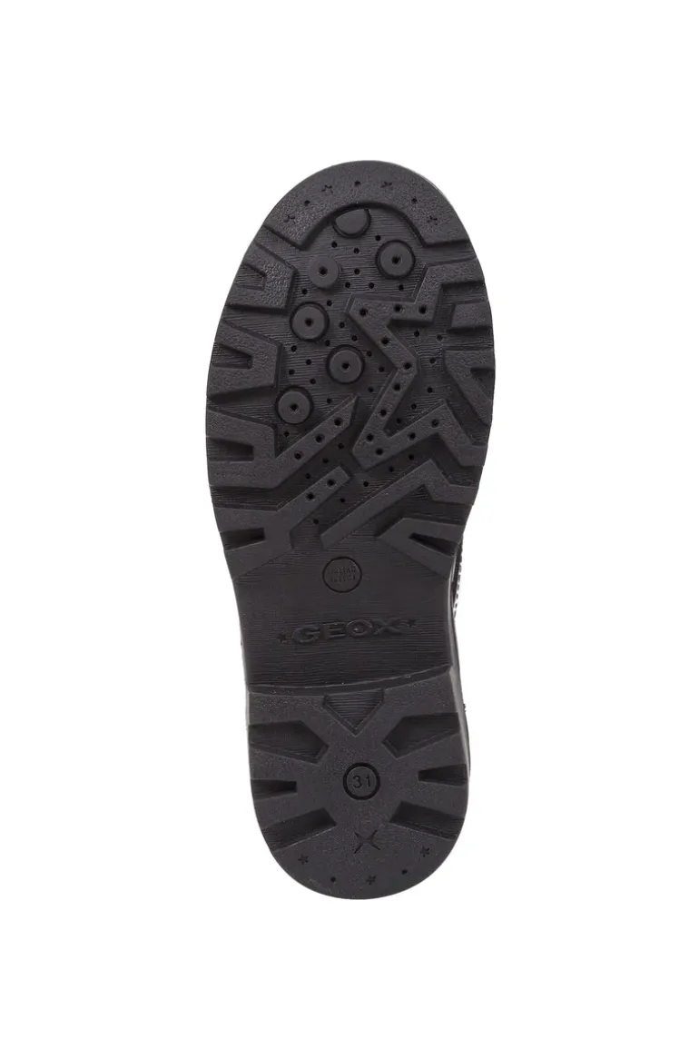 Geox School Shoes | Casey Brogue Lace-Up | Patent Black