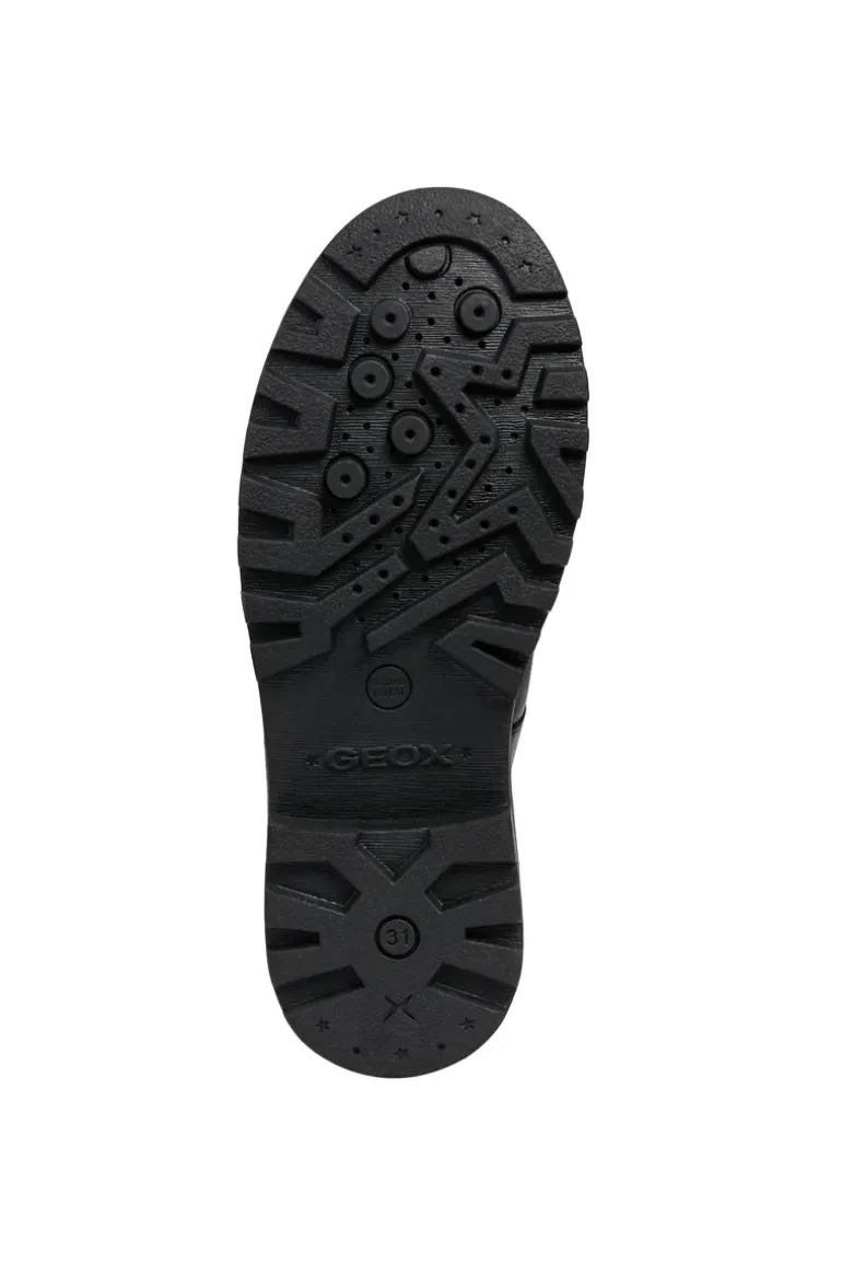 Geox School Shoes | Casey T-Bar | Black Leather