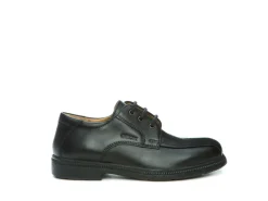 Geox School Shoes | Federico Stitch Lace Up | Black Leather