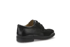 Geox School Shoes | Federico Stitch Lace Up | Black Leather