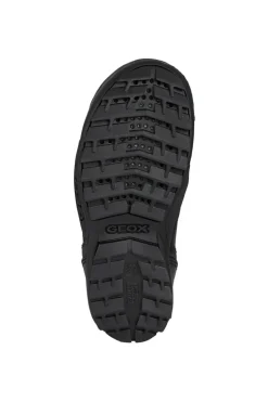 Geox School Shoes | Savage Elastic Velcro | Black Leather