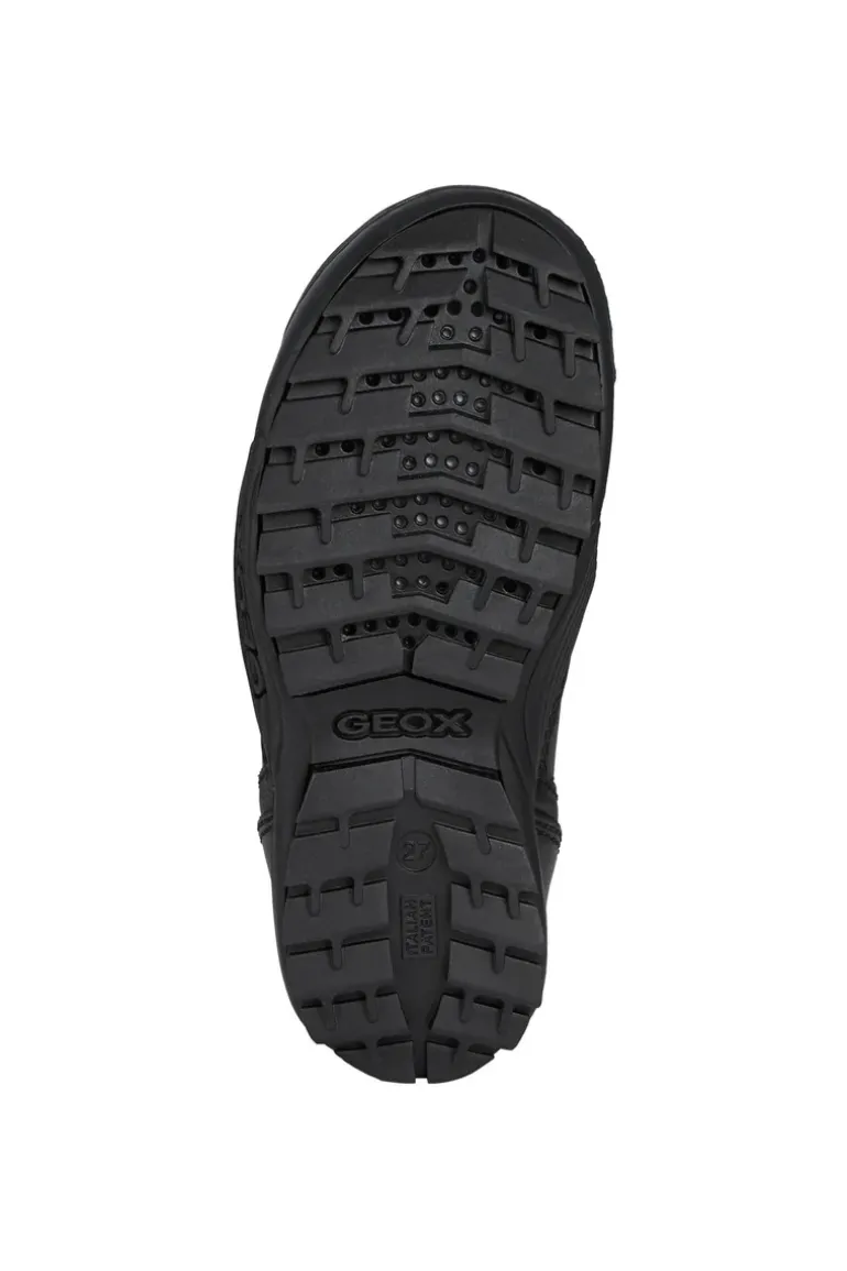 Geox School Shoes | Savage Elastic Velcro | Black Leather
