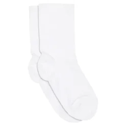 Melton Cotton Socks | White