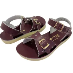 Salt-Water Sun-San | Kids Sweetheart Sandals | Claret Red