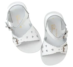Salt-Water Sun-San | Kids Sweetheart Sandals | White