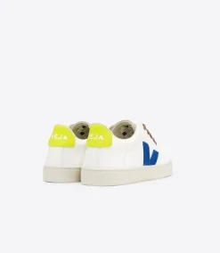 Veja Kids Trainers | Esplar Lace | Extra White, Indigo & Jaune Fluo